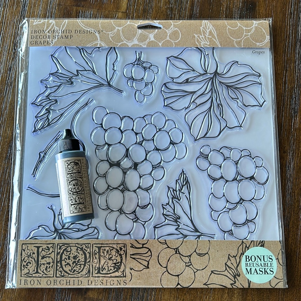 New! IOD decor stamp ‘grapes’ with IOD ink